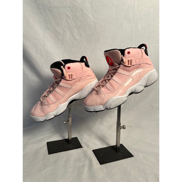 Jordan 6 Rings Pink Basketball Sneakers Youth Size 2Y - Picture 2 of 6